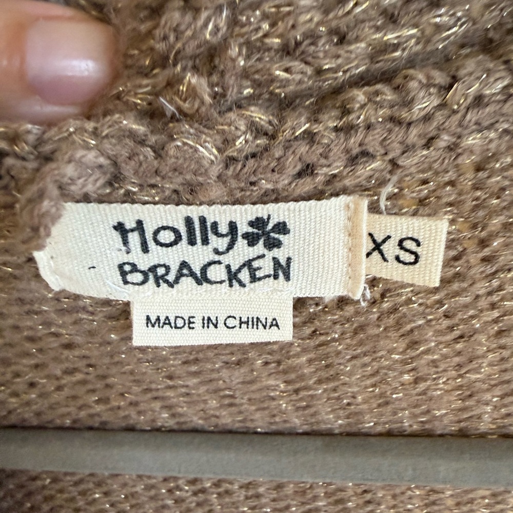 Anthropologie Molly Bracken Camel/ Taupe Open-Front Cardigan XS - Picture 3 of 4